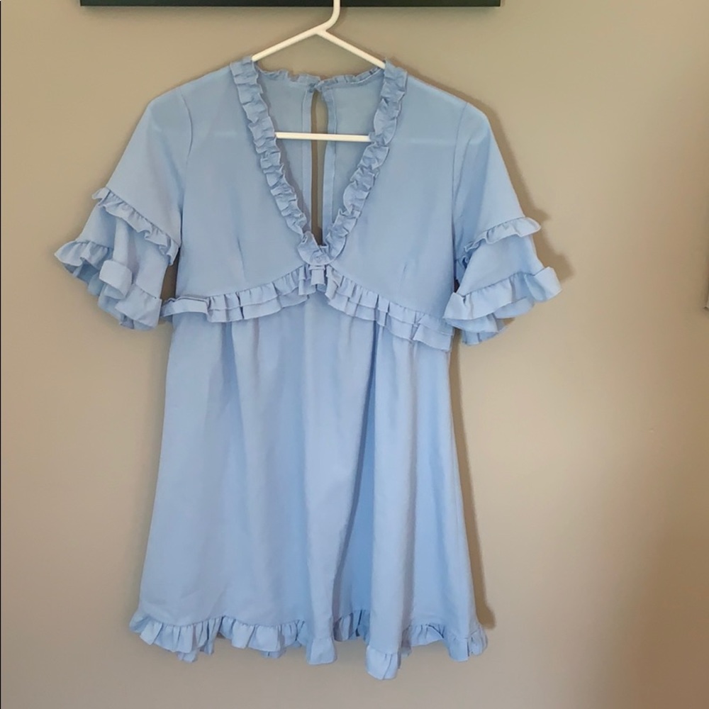 Light Blue Ruffle Dress
